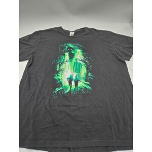 The X-Files Mens Black Neon Green Alien Abduction Graphic T-Shirt Large 2015